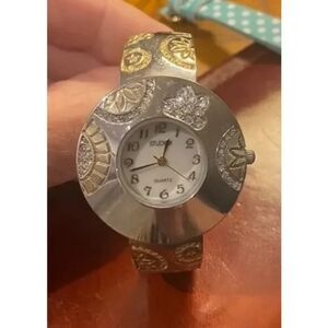 Women's 40mm Two Tone Studio Time Bangle Bracelet Watch, Crystal Accents